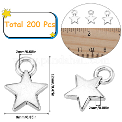 200Pcs Tibetan Style Alloy Star Charms&nbsp;FIND-SC0007-65