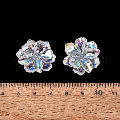 UV Plated Rainbow Transparent Resin Cabochons&nbsp;RESI-ZX017-80