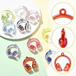 10Pcs 10 Colors UV Plating Transparent Acrylic Pendants&nbsp;TACR-FS0001-72