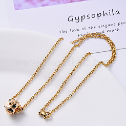 PVD Vacuum Plating 304 Stainless Steel Cable Chain Necklace&nbsp;NJEW-S420-007B-G