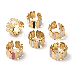 304 Stainless Steel Enamel Open Cuff Rings&nbsp;RJEW-L335-03A-G