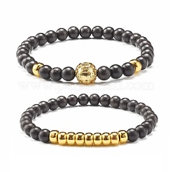 Wooden Beads Stretch Bracelets Set&nbsp;BJEW-JB07019