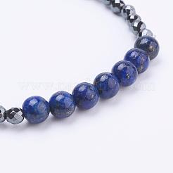 Faceted Non-Magnetic Synthetic Hematite Beads Stretch Bracelets&nbsp;BJEW-JB03265