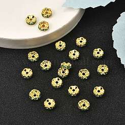 Brass Grade A Rhinestone Spacer Beads&nbsp;RSB030NF-10G