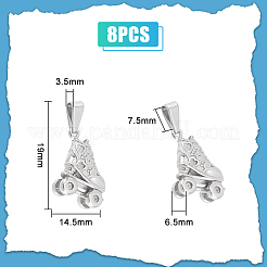 8Pcs 304 Stainless Steel Pendants&nbsp;STAS-UN0045-35P