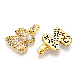 Brass Micro Pave Clear Cubic Zirconia Pendants&nbsp;KK-M279-01G-Z