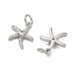 Brass Micro Pave Clear Cubic Zirconia Pendants&nbsp;KK-H256-14P
