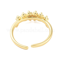 Brass Pave Cubic Zirconia Cuff Rings&nbsp;RJEW-U012-03G-01