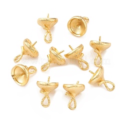 Rack Plating Brass Micro Pave Clear Cubic Zirconia Cup Peg Bails&nbsp;ZIRC-L098-048G
