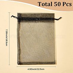 50Pcs Organza Gift Drawstring Bags&nbsp;ABAG-DJ0001-18A