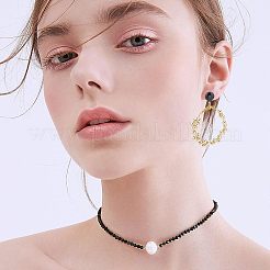 20Pcs 5 Colors Flat Round Enamel Ion Plating(IP) 304 Stainless Steel Stud Earring Findings with Loop&nbsp;STAS-UN0027-72