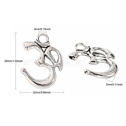 Yoga Theme Tibetan Style Alloy OM Pendants&nbsp;TIBEP-3555-AS-LF