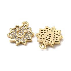 Brass Micro Pave Clear Cubic Zirconia Charms&nbsp;KK-H460-16G