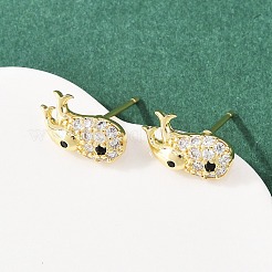 Brass Micro Pave Cubic Zirconia Pendant & Stud Earrings Sets for Women&nbsp;SJEW-F227-01E-G