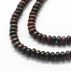 Rondelle Natural Mahogany Obsidian Bead Strands&nbsp;G-Q446-02