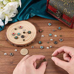 16 Bags 8 Colors Zinc Alloy Decorative Rivets&nbsp;FIND-CL0001-77
