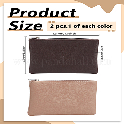 2Pcs 2 Colors PU Leather Zipper Pouches&nbsp;ABAG-LP0001-83C
