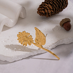 Sunflower 304 Stainless Steel Brooches&nbsp;NK4193