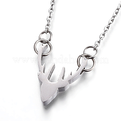 Non-Tarnish 304 Stainless Steel Pendant Necklaces&nbsp;NJEW-O109-01P