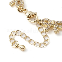 Brass Bowknot Link Chain Bracelets&nbsp;BJEW-D039-44G