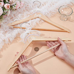 Wood Wedding Bride Clothes Hangers&nbsp;DIY-WH0504-924B
