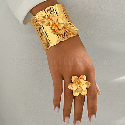 Iron Hollow Flower Cuff Bangles & Rings Set for Women&nbsp;CQ8674