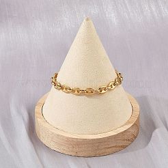 304 Stainless Steel Link Chain Bracelets for Women&nbsp;BJEW-Z143-25G