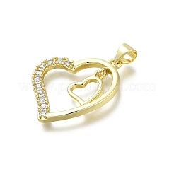 Brass Micro Pave Cubic Zirconia Pendants&nbsp;KK-K400-44G