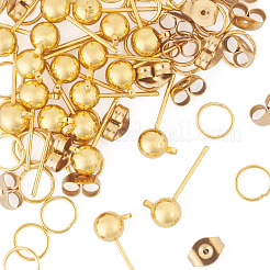 20Pcs Brass Ball Post Ear Studs&nbsp;KK-TA0008-99