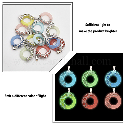 12Pcs 6 Colors Synthetic Luminous Stone Pendants&nbsp;G-CA0001-74