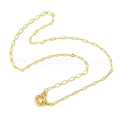 Brass Figaro Chain & Paperclip Chain Necklaces with Spring Ring Clasps&nbsp;NJEW-JN06456