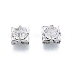 Brass Micro Pave Clear Cubic Zirconia Beads&nbsp;KK-G432-11B-P