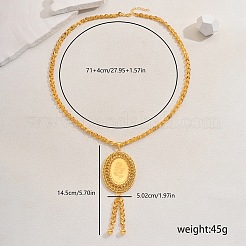 Elegant Geometric Tassel Brass Pendant Necklaces for Women's Holiday Party Accessories&nbsp;LR5784-1