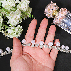 1 Yard Brass Crystal Rhinestone Cup Chain with Imitation Pearl&nbsp;OCOR-GL0001-08A