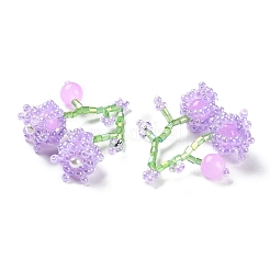 Seed & Acrylic & ABS Plastic Pearl Beaded Pendants&nbsp;GLAA-C028-03C