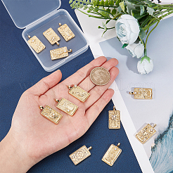 12Pcs 12 Style Brass Micro Pave Clear Cubic Zirconia Pendants&nbsp;KK-SC0003-01