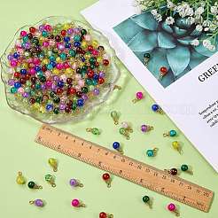 200Pcs 10 Colors Crackle Glass Pendants&nbsp;PALLOY-SW0018-02