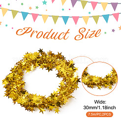PVC Sparkly Star Metallic Garland with Iron Wire&nbsp;AJEW-TAC0034-08E