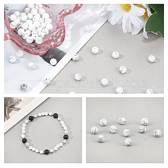 2 Strands Frosted Synthetic Howlite Round Bead Strands&nbsp;G-PH0019-33
