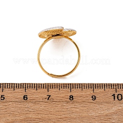 304 Stainless Steel Adjustable Finger Rings with Enamel for Women&nbsp;RJEW-A076-01G