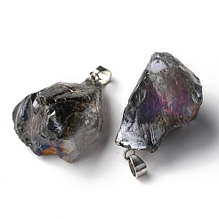 Rough Raw Electroplate Natural Crystal Quartz Pendants&nbsp;G-S282-15D