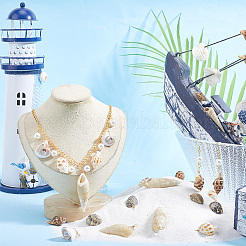 30Pcs 5 Styles Natural Mixed Shell Pendants&nbsp;PALLOY-GO00046