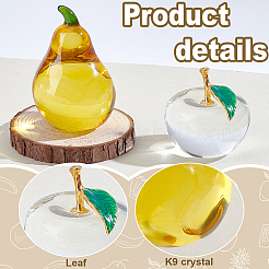 2Pcs 2 Styels Glass & Alloy Sculpture Figurine&nbsp;DJEW-PH0001-55