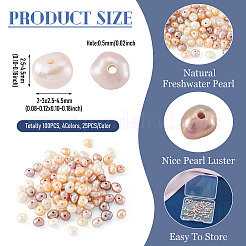 100Pcs 4 Colors Natural Cultured Freshwater Pearl Beads&nbsp;PEAR-TA0001-33