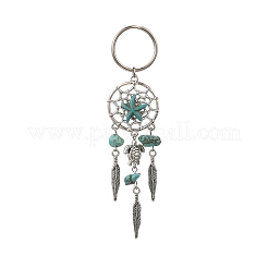 Alloy Magnesite Synthetic Turquoise Keychain&nbsp;HJEW-JKC01248