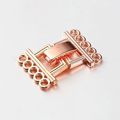 5 Strands Alloy and Brass Fold Over Clasps&nbsp;PALLOY-N0112-02