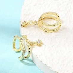Brass Micro Pave Cubic Zirconia Cuff Earrings for Women&nbsp;CU-CBAE7DF-28G