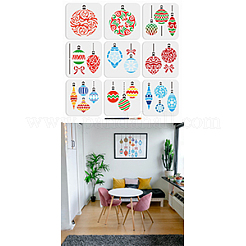 9Pcs Christmas Light Ball PET Hollow Out Drawing Painting Stencils&nbsp;DIY-MA0006-28