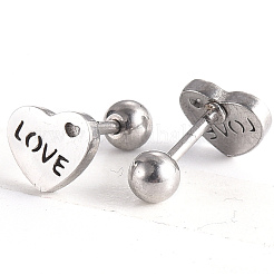 Tarnish Resistant 201 Stainless Steel Barbell Cartilage Earrings&nbsp;EJEW-R147-28