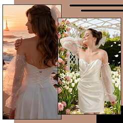 Polyester Detachable Mesh Puff Sleeves&nbsp;AJEW-WH0485-43A